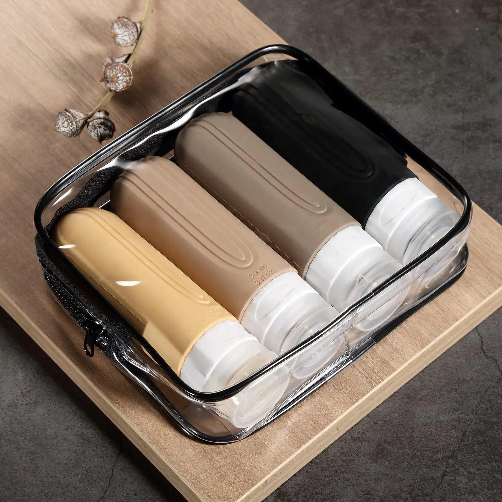 Kit de Frascos de Viagem à Prova de Vazamento Pack & Wash